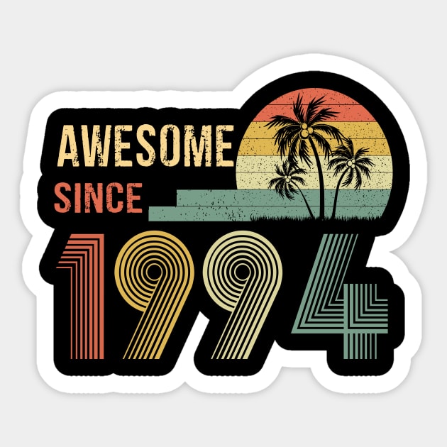 28 Years Old Awesome Since 1994 Gifts 28th Birthday Gift Sticker by peskybeater